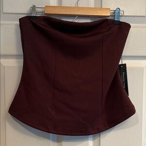 Strapless Pencil Top in Brown by Emerson Lang